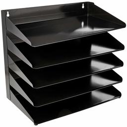 AmazonBasics Bandeja organizadora de documentos de 5 niveles de metal, 15.0 x 9.1 x 13.0 in