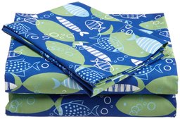 Juego de sábanas completo Pinzon Kids con estampado de peces