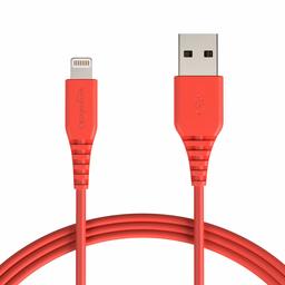 Cable Lightning a USB A con certificación MFi de AmazonBasics para iPhone y iPad de Apple - 1,8 metros (6 pies) - Rojo