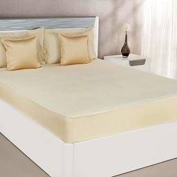 Marca Amazon - Solimo Protector de colchón premium resistente al agua, 78x72 pulgadas - Tamaño de cama King, Beige