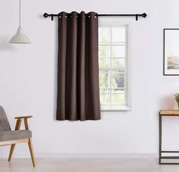 Marca Amazon - Solimo Riviera Cortina para ventana, 5 pies - Juego de 1 (marrón chocolate)
