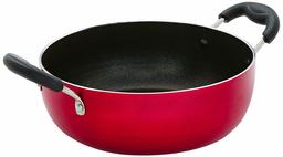 Marca Amazon - Solimo Antiadherente Kadhai (22cm, Compatible con Estufa de Inducción y Gas)
