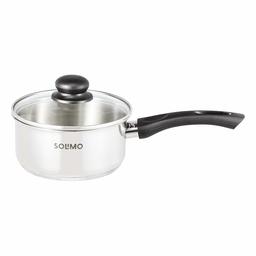 Marca Amazon - Cacerola Solimo Premium de acero inoxidable con tapa de 16 cm