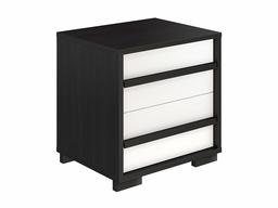 Marca Amazon - Movian Havel Mesita de noche con 2 cajones, 35 x 43 x 45 cm, gris oscuro/blanco