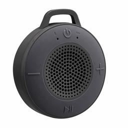 AmazonBasics Altavoz inalámbrico para ducha con controlador de 5 W, ventosa, micrófono integrado, gris